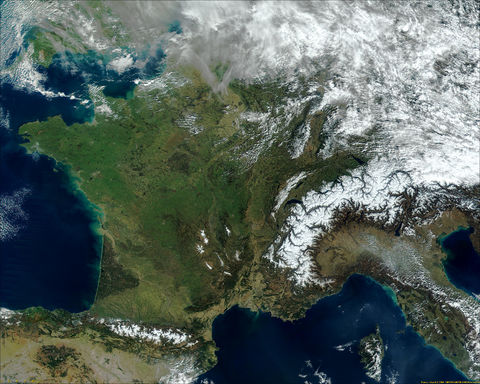 Mapa Satelital de Francia