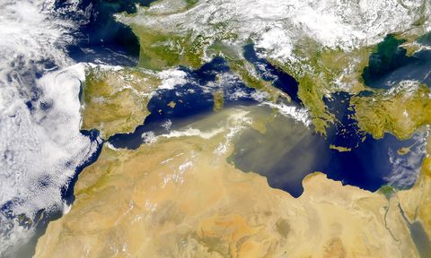 Dust Blowing Over the Mediterranean