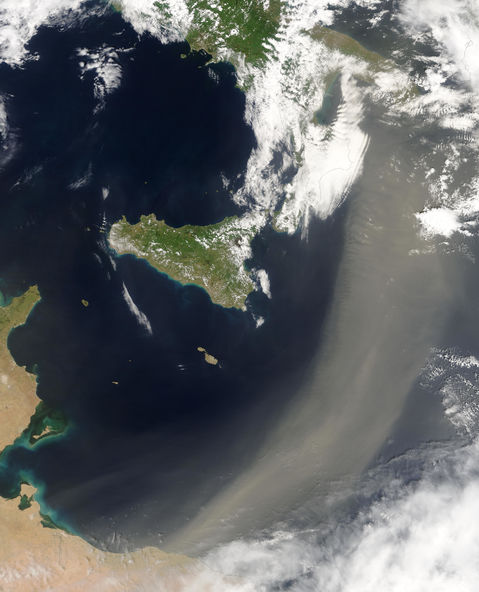 Saharan dust over the Mediterranean