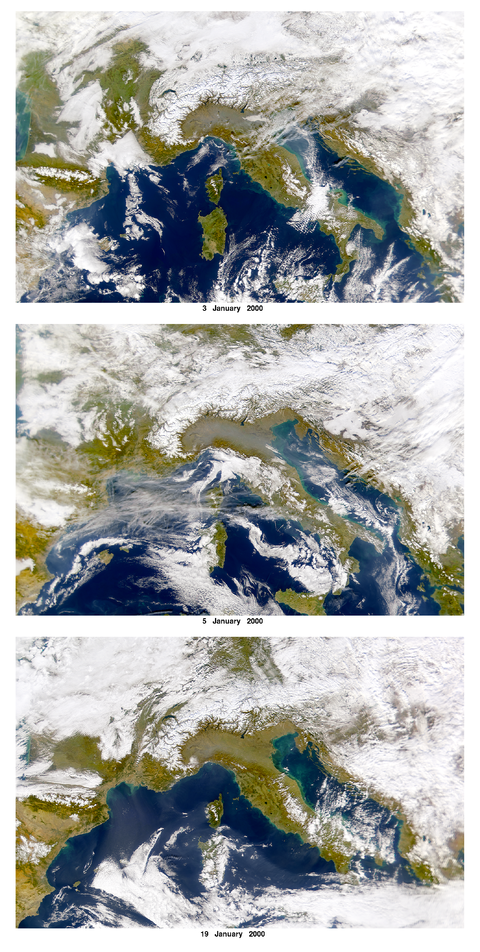 Air Pollution Over the Plain of Lombardy