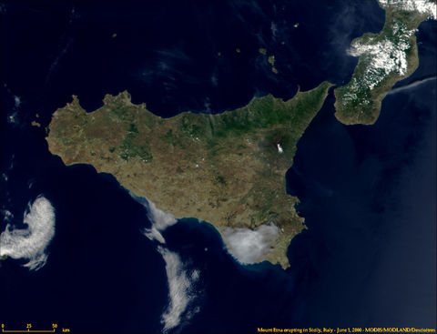 Sicily, Italy from MODIS