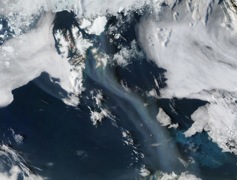 Smoke from Saskatchewan fires (Canada) off Svalbard and Norway