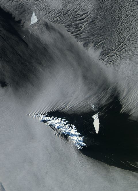 Los icebergs A-38B y A-38G en la vecindad de las Islas Georgias del Sur