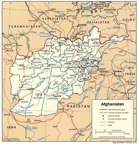 Afghanistan Political Map 2003