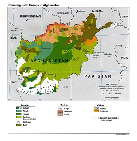 Afghanistan Ethnolinguistic Groups 1997