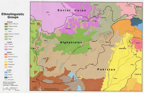 Afghanistan Ethnolinguistic Groups 1982