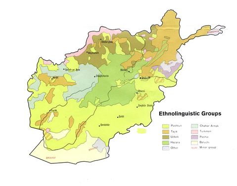 Afghanistan Ethnolinguistic Groups 1972