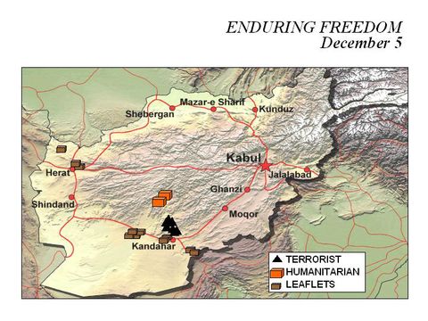 Enduring Freedom Map, Afghanistan 5 December 2001