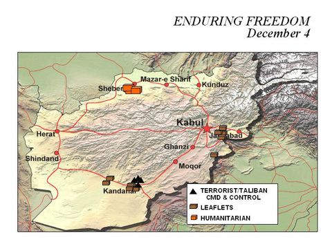 Enduring Freedom Map, Afghanistan 4 December 2001