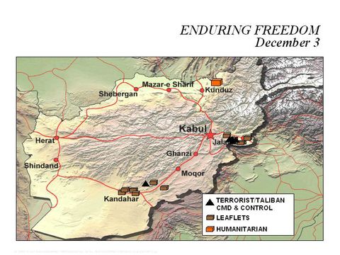 Enduring Freedom Map, Afghanistan 3 December 2001