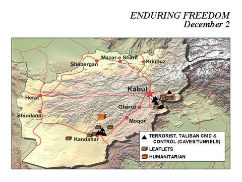 Enduring Freedom Map, Afghanistan 2 December 2001