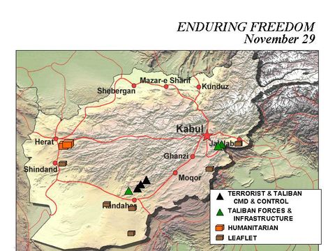 Enduring Freedom Map, Afghanistan 29 November 2001