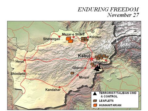 Enduring Freedom Map, Afghanistan 27 November 2001