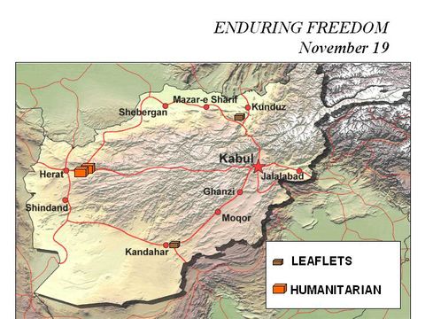 Enduring Freedom Map, Afghanistan 19 November 2001