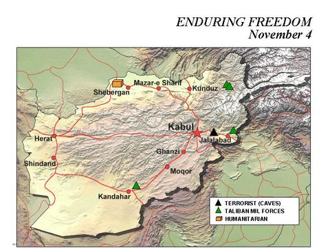 Enduring Freedom Map, Afghanistan 4 November 2001