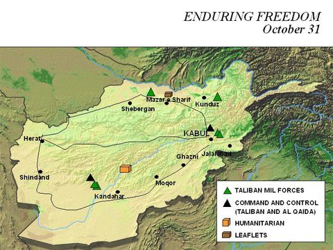 Enduring Freedom Map, Afghanistan 31 October 2001