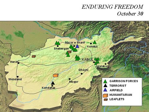 Enduring Freedom Map, Afghanistan 30 October 2001