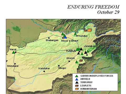 Enduring Freedom Map, Afghanistan 29 October 2001