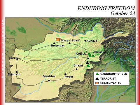 Enduring Freedom Map, Afghanistan 23 October 2001