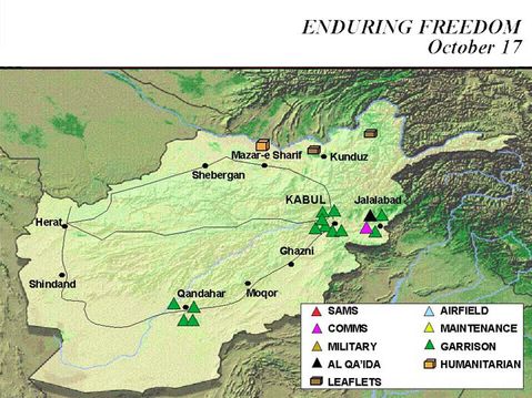 Enduring Freedom Map, Afghanistan 17 October 2001