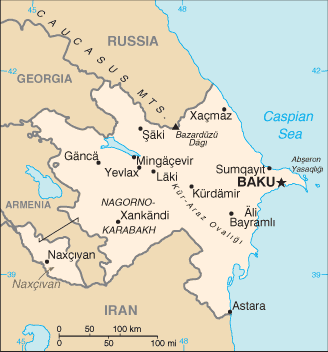 Azerbaijan Small Political Map 2007