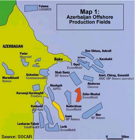 Azerbaijan Offshore Production Oil Fields 2005