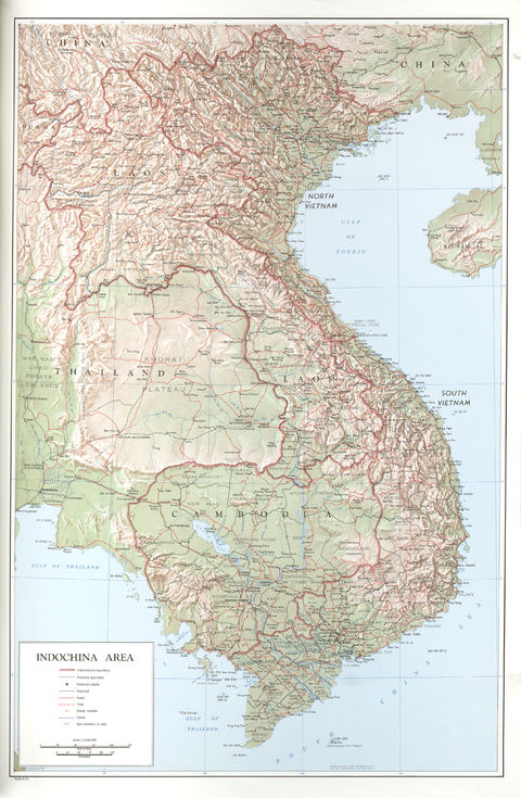 Indochina Area Topographic Map 1970