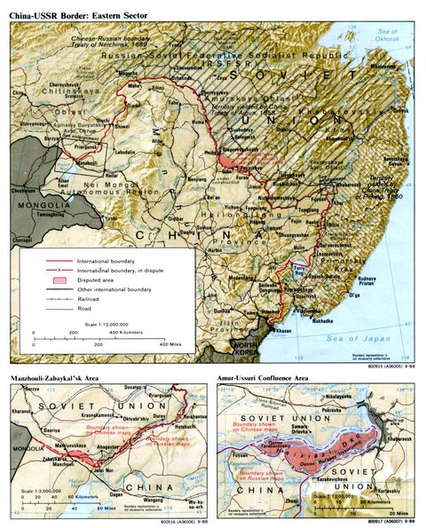 China-Former USSR Border, Eastern Sector 1988