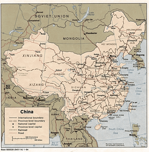 China Political Map 1984