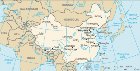 China Small Political Map 2007