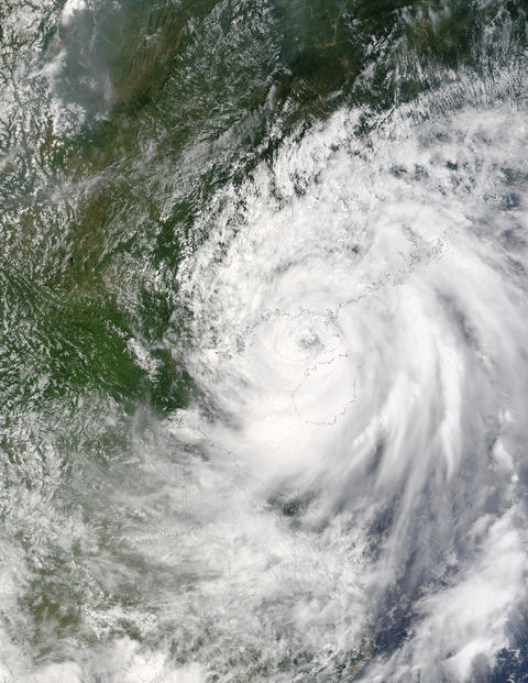 Typhoon Krovanh (12W) over China