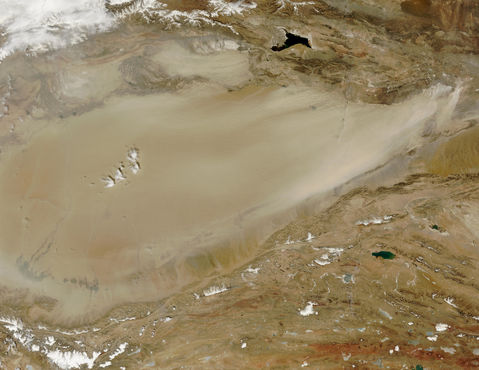 Dust storm in Taklimakan Desert