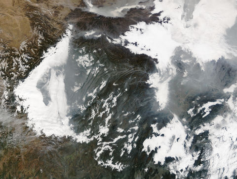 Haze and smog in Central China