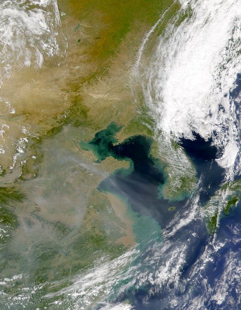 Aerosols Over Yellow Sea Sediments