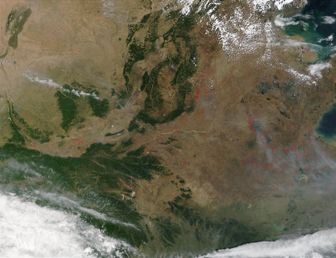 Fires and Smoke in Eastern China