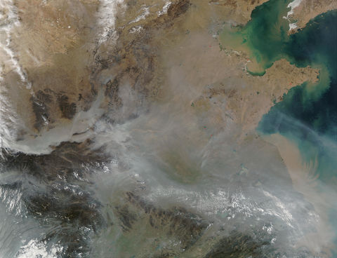 Contaminación encima de China