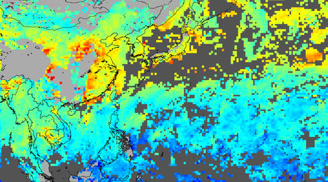 Contaminación encima de China