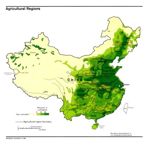 China Agricultural Regions 1986