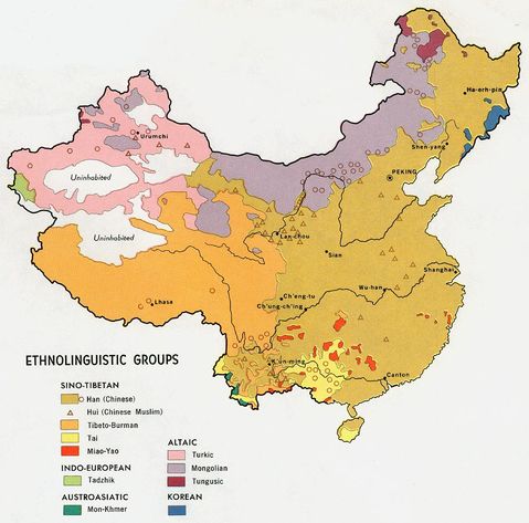 Grupos Etnolingüísticos de China 1971