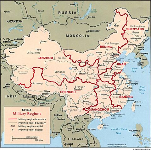 China Military Regions 1996