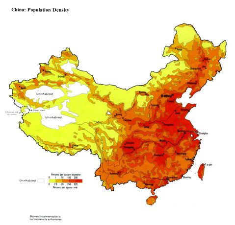 China Population Density 1983