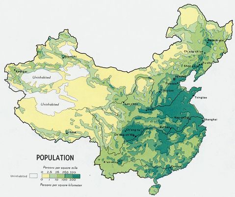 Población de China 1971