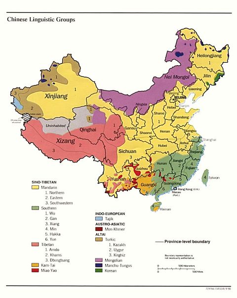 Chinese Linguistic Groups 1990