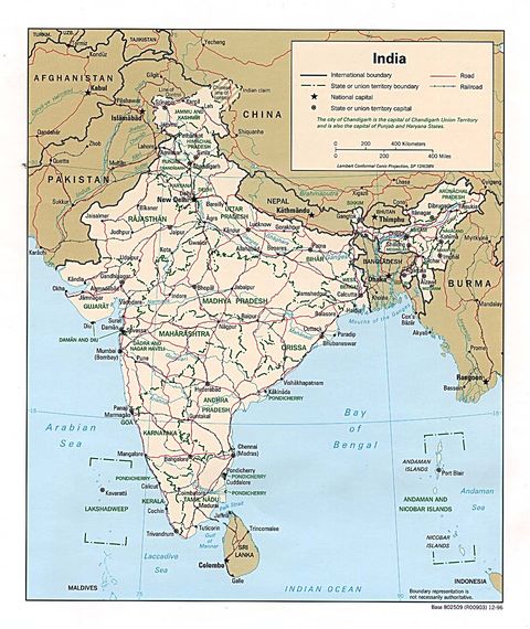 India Political Map 1996