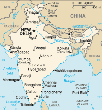 India Small Political Map 2007