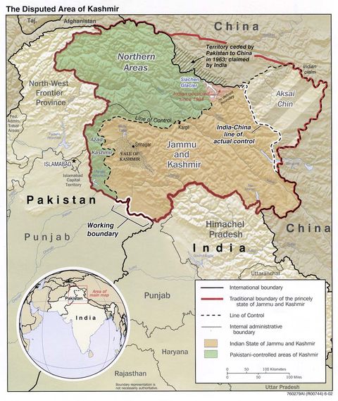 Disputed Area of Kashmir 2002