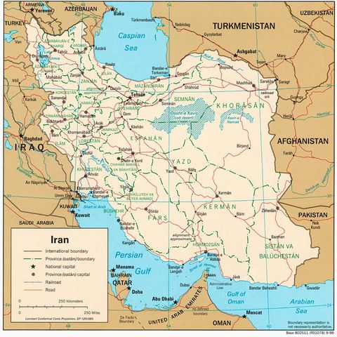 Mapa Político de Irán 1996