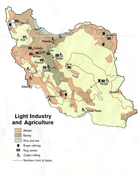 Industria Ligera y la Agricultura de Irán 1973