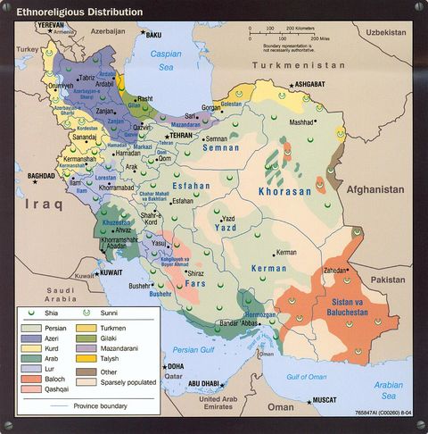 Distribución Etno-Religiosa en Irán 2004