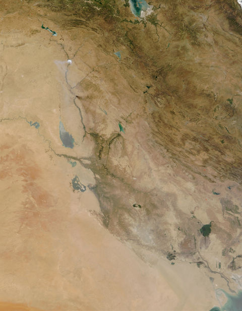 Humo tóxico de azufre a través de Iraq